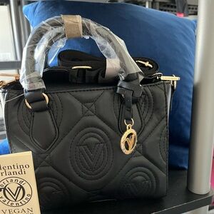 Valentino Orlandi Black Quilted Mini Bag